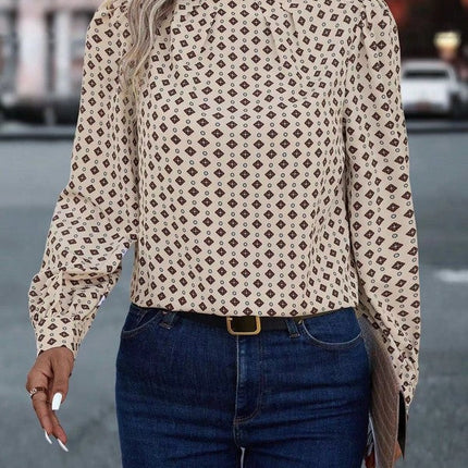 Long sleeve mock neck blouse