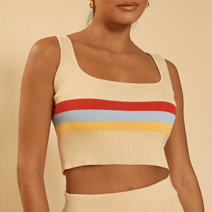 Retro stripe skirt set
