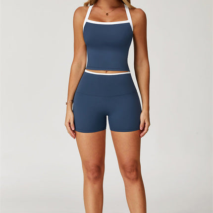 The Quest Cross Back Crop Top Shorts 2-Piece Set
