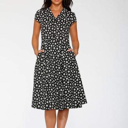 20551 Cat Paw Swing Dress in Black