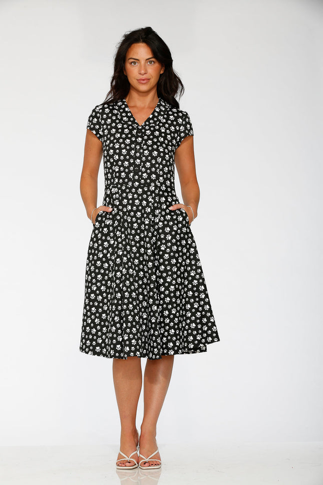 20551 Cat Paw Swing Dress in Black