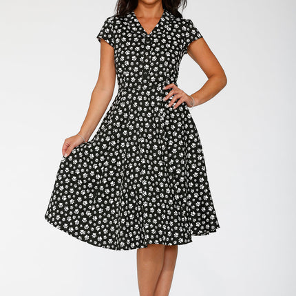 20551 Cat Paw Swing Dress in Black