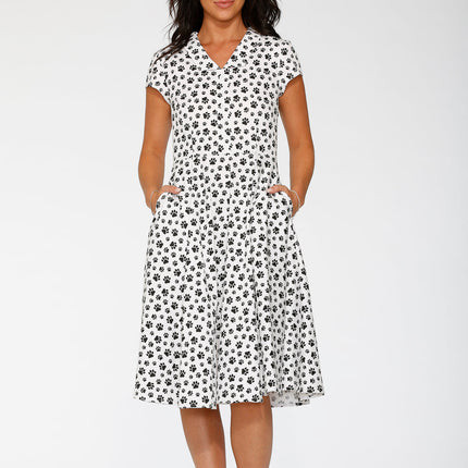 20552 Cat Paw Swing Dress in White
