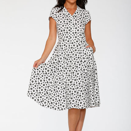 20552 Cat Paw Swing Dress in White