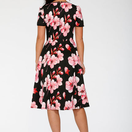 20561 Black Orchid Bloom Swing Dress