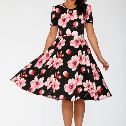 20561 Black Orchid Bloom Swing Dress