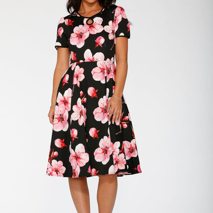 20561 Black Orchid Bloom Swing Dress