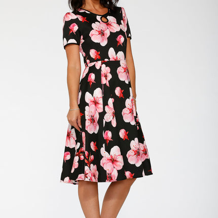 20561 Black Orchid Bloom Swing Dress