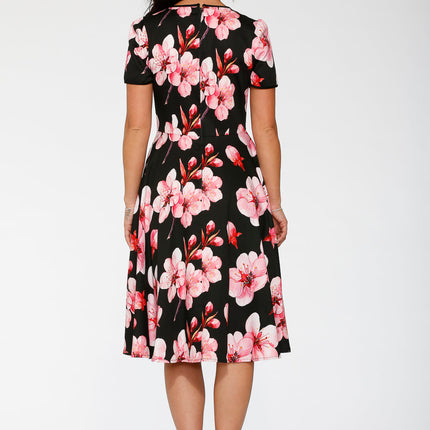 20561 Black Orchid Bloom Swing Dress
