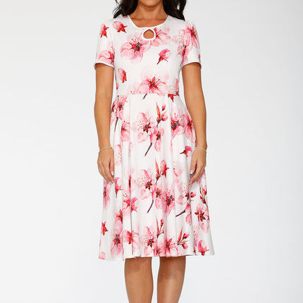 20562 White Orchid Bloom Swing Dress