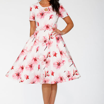 20562 White Orchid Bloom Swing Dress