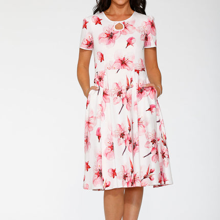 20562 White Orchid Bloom Swing Dress