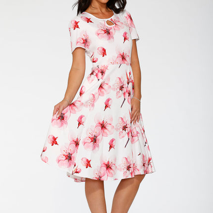 20562 White Orchid Bloom Swing Dress