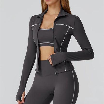 The Venus Zip Top Sports Bra Leggings 3-Piece Set