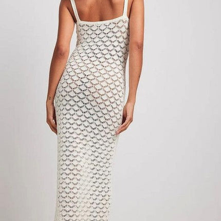 Miss Sparkling Crochet Knitted Maxi Dress cover up