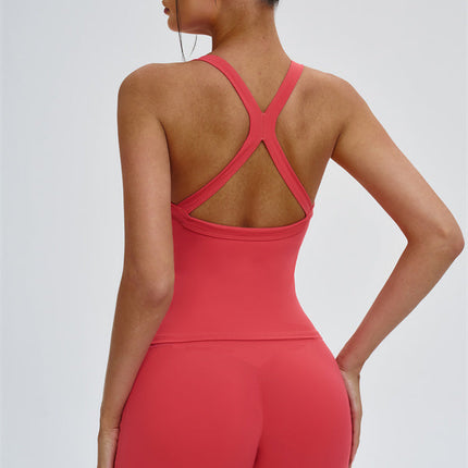 The Slate Cross Back Top Flared Leggings 2-Piece Set
