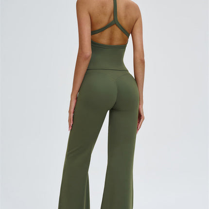 The Slate Y-Back Top Flared Leggings 2-Piece Set