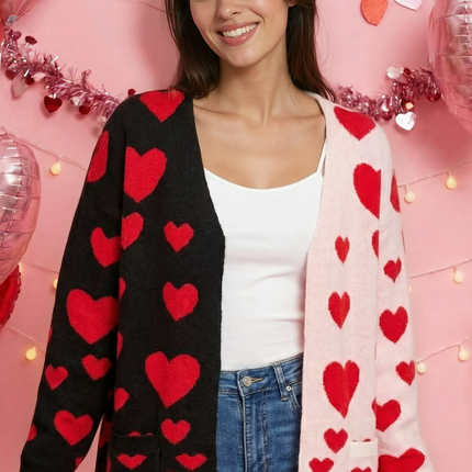 Two Tone Heart Cardigan
