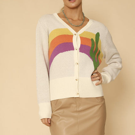Cactus rainbow knit cardigan