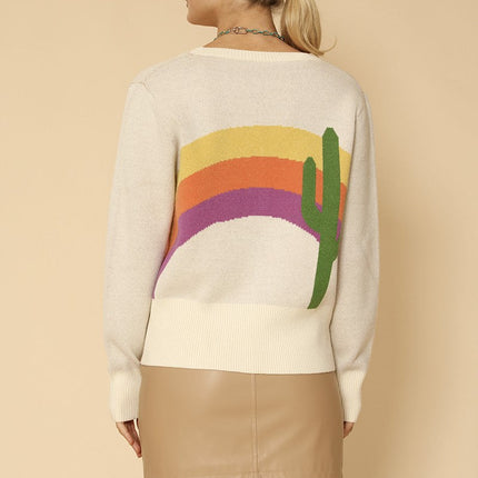 Cactus rainbow knit cardigan