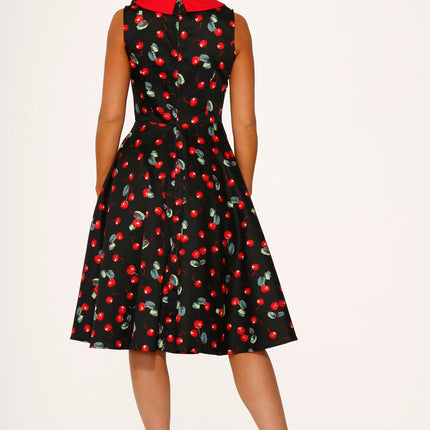 21261 Black Red Cherry Swing Dress