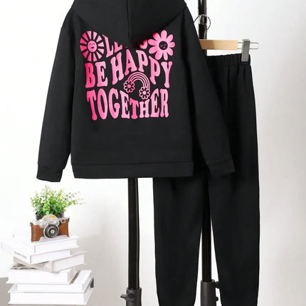 Children's Graphic Long Sleeve Hoodie and Pants Set