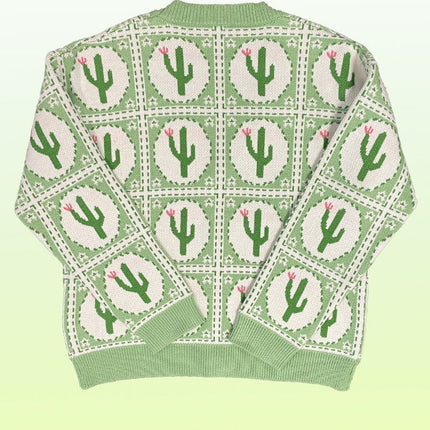 Plus size Cactus tiled knit cardigan