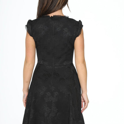 21440 Black Brocade Gothic Swing Dress