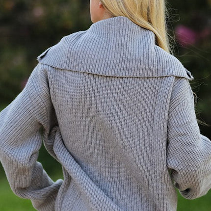 Ribbed half zip sweater