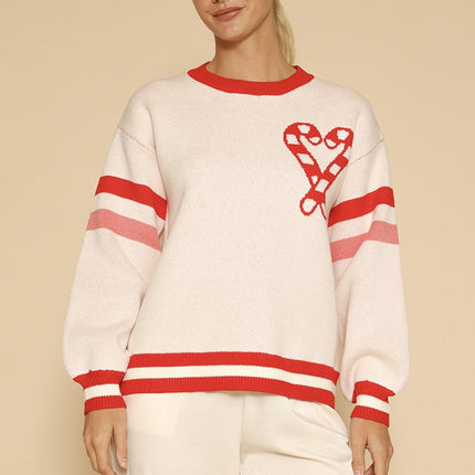 Candy cane knit sweater