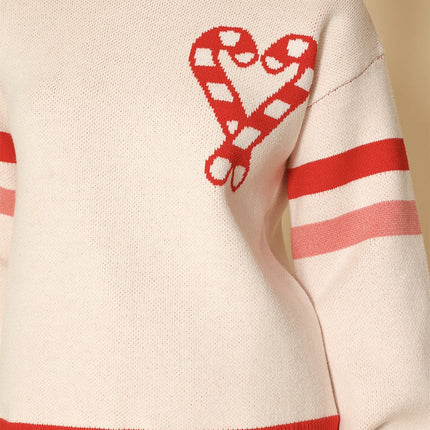 Candy cane knit sweater