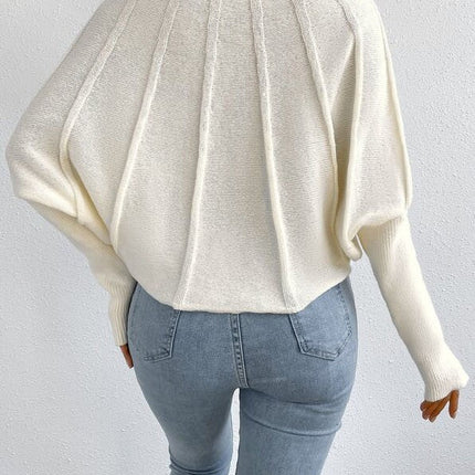 Mock Neck Batwing Sweater