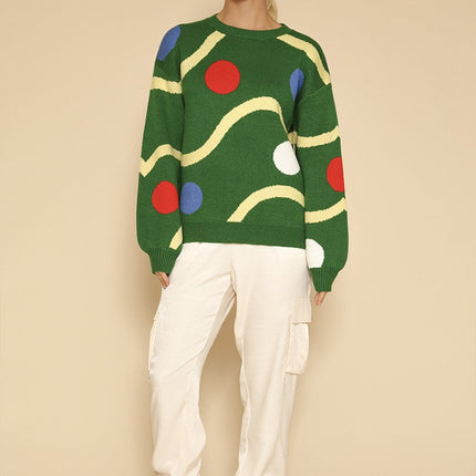 Christmas tree ornament knit sweater