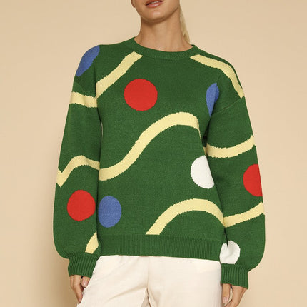 Christmas tree ornament knit sweater