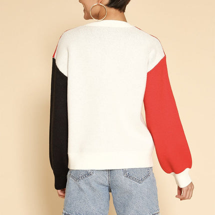 Santa face knit holiday sweater