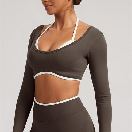 The Elevate Long Sleeve Crop top Shorts 2-Piece Set