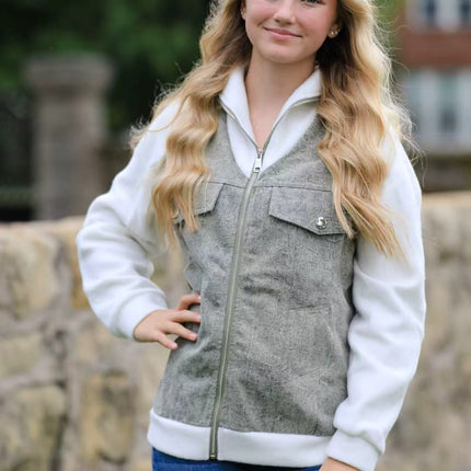 Zip up denim jacket