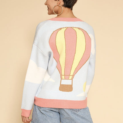 Hot air balloon knit cardigan