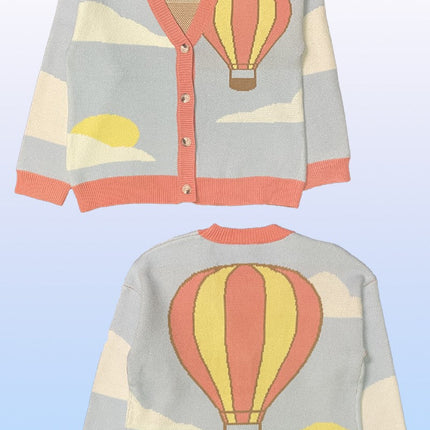 Hot air balloon knit cardigan