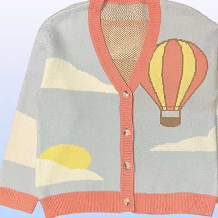 Hot air balloon knit cardigan