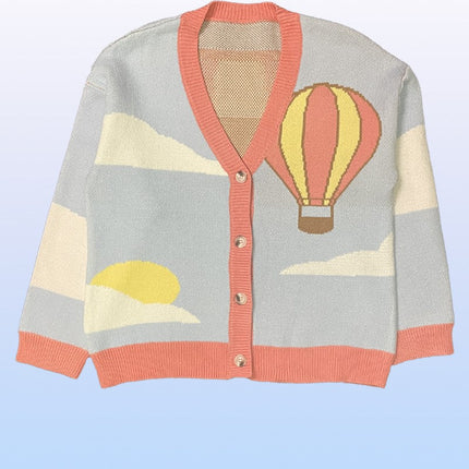 Hot air balloon knit cardigan