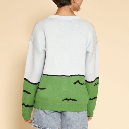 Elephant safari knit sweater