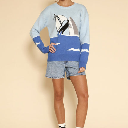 Shark attack knit sweater