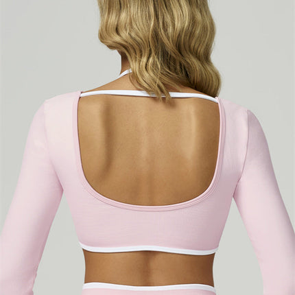 The Prime Line Long Sleeve Crop Top Shorts 2-Piece Set