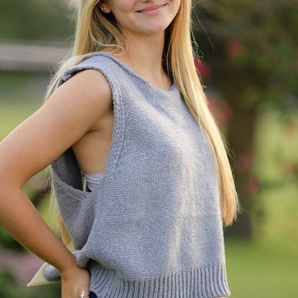 Open back bow sweater
