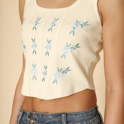 Floral corset tank top