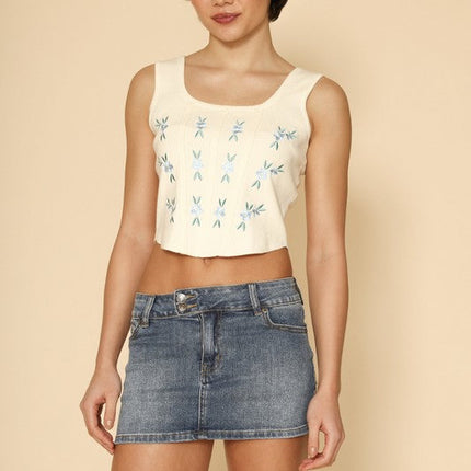 Floral corset tank top