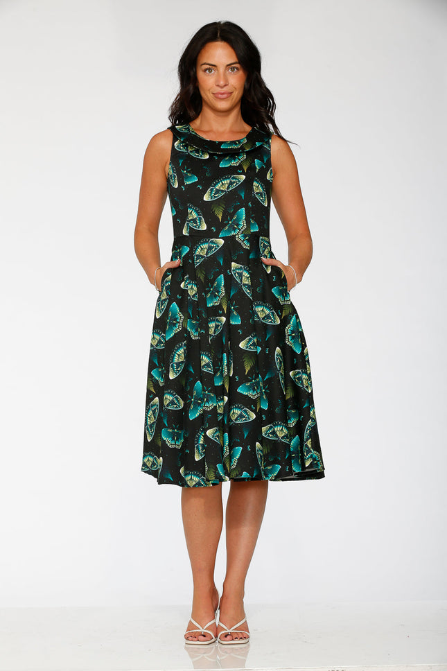 23242 Dark and Mystical Butterfly Swing Dress