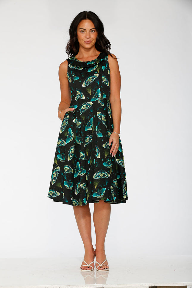 23242 Dark and Mystical Butterfly Swing Dress