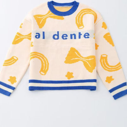 Al dente pasta knit sweater